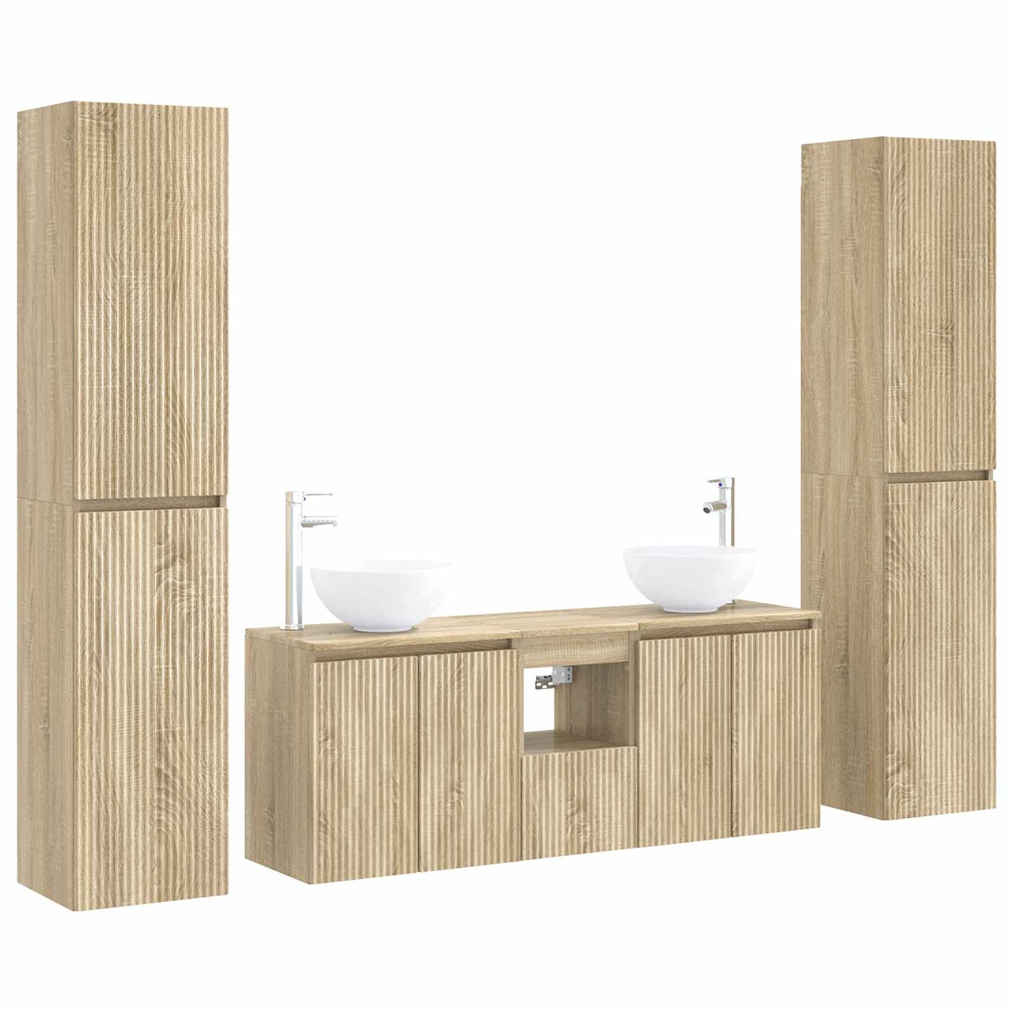 vidaXL Σετ Επίπλων Μπάνιου 5 τμχ. Sonoma Δρυς 33 x 34,5 x 160 εκ