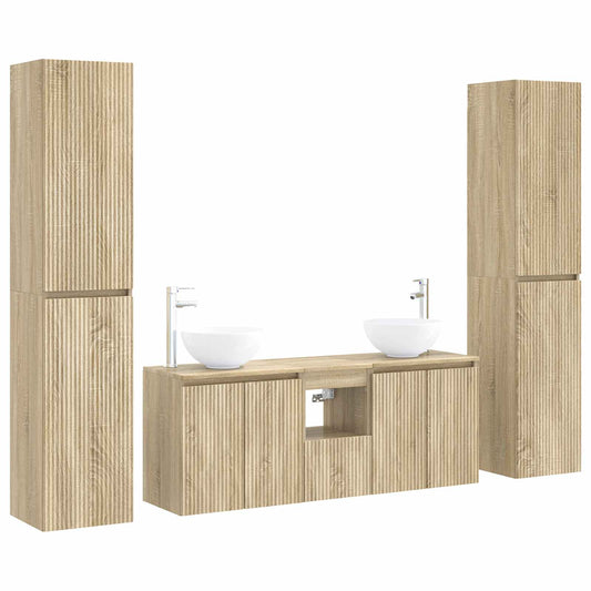 vidaXL Σετ Επίπλων Μπάνιου 5 τμχ. Sonoma Δρυς 33 x 34,5 x 160 εκ