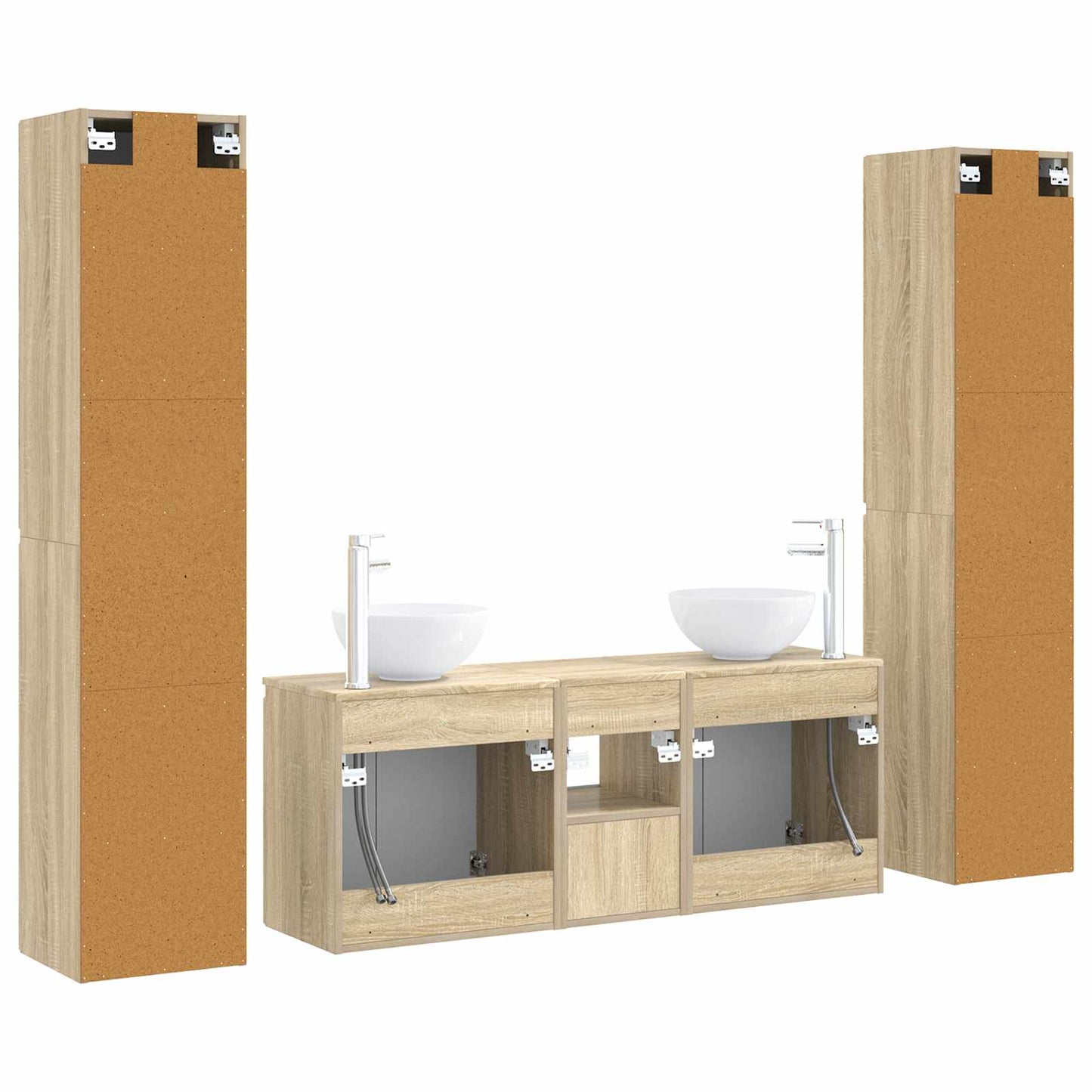 vidaXL Σετ Επίπλων Μπάνιου 5 τμχ. Sonoma Δρυς 33 x 34,5 x 160 εκ