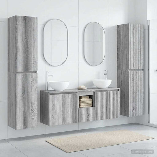 vidaXL Σετ Επίπλων Μπάνιου 5 τμχ. Γκρι Sonoma 33 x 34,5 x 160 εκ