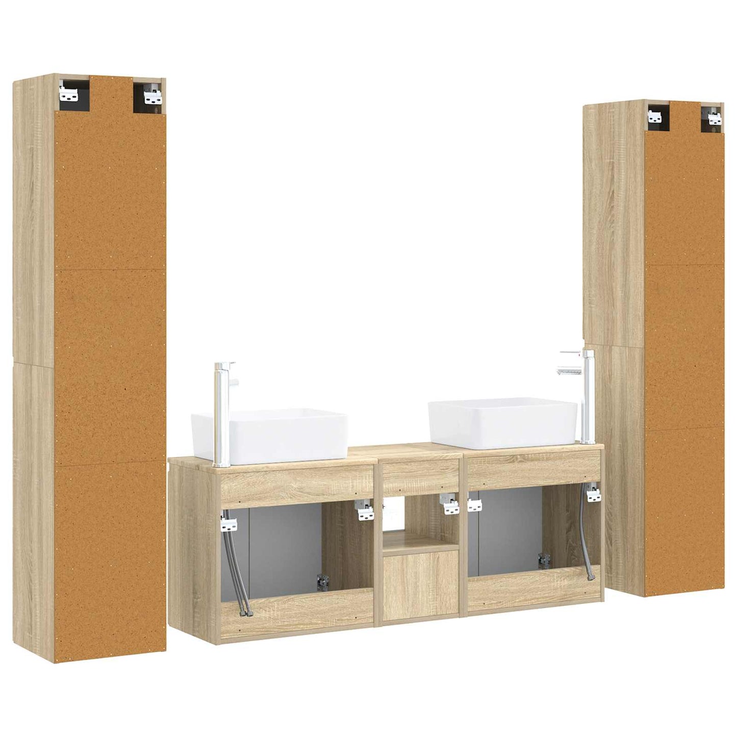 vidaXL Σετ Επίπλων Μπάνιου 5 τμχ. Sonoma Δρυς 33 x 34,5 x 160 εκ