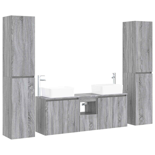 vidaXL Σετ Επίπλων Μπάνιου 5 τμχ. Γκρι Sonoma 33 x 34,5 x 160 εκ