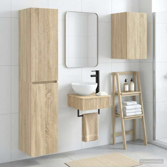 vidaXL Σετ Επίπλων Μπάνιου 3 τμχ. Sonoma Δρυς 33 x 34,5 x 160 εκ