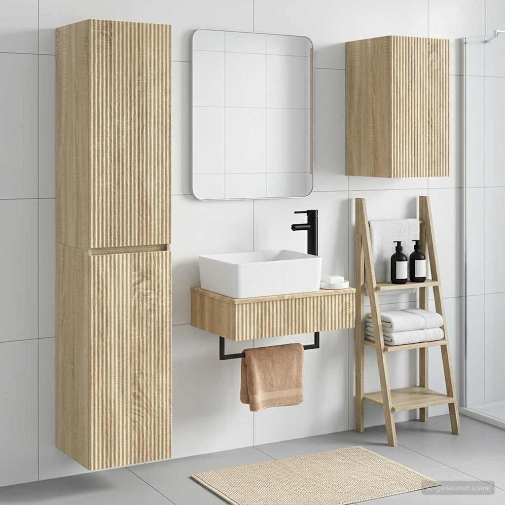 vidaXL Σετ Επίπλων Μπάνιου 3 τμχ. Sonoma Δρυς 33 x 34,5 x 160 εκ