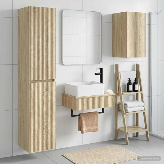 vidaXL Σετ Επίπλων Μπάνιου 3 τμχ. Sonoma Δρυς 33 x 34,5 x 160 εκ