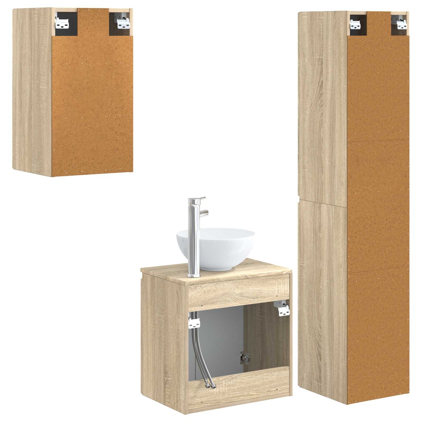 vidaXL Σετ Επίπλων Μπάνιου 3 τμχ. Sonoma Δρυς 33 x 34,5 x 160 εκ