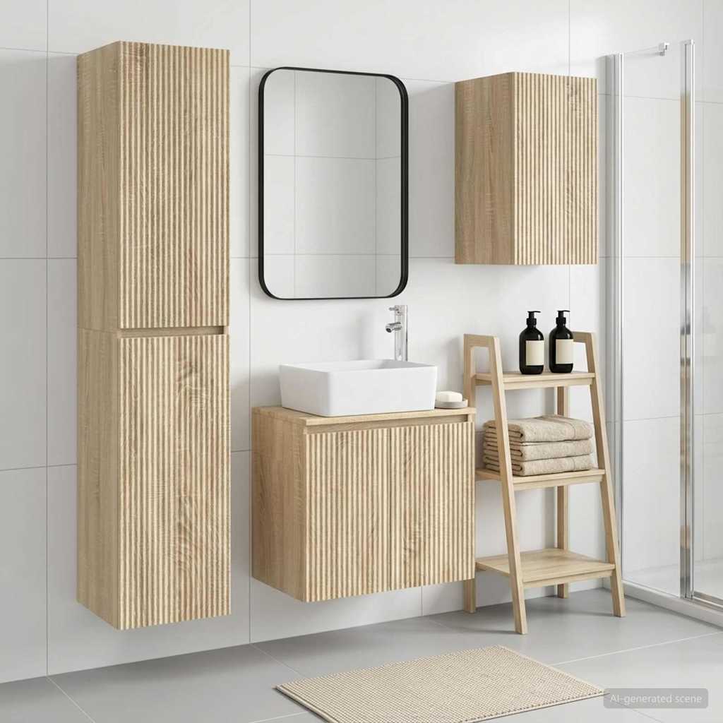 vidaXL Σετ Επίπλων Μπάνιου 3 τμχ. Sonoma Δρυς 33 x 34,5 x 160 εκ