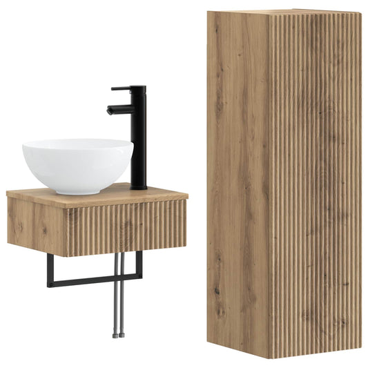 vidaXL Σετ Επίπλων Μπάνιου 2 τμχ. Artisan Δρυς 33 x 34,5 x 100 εκ