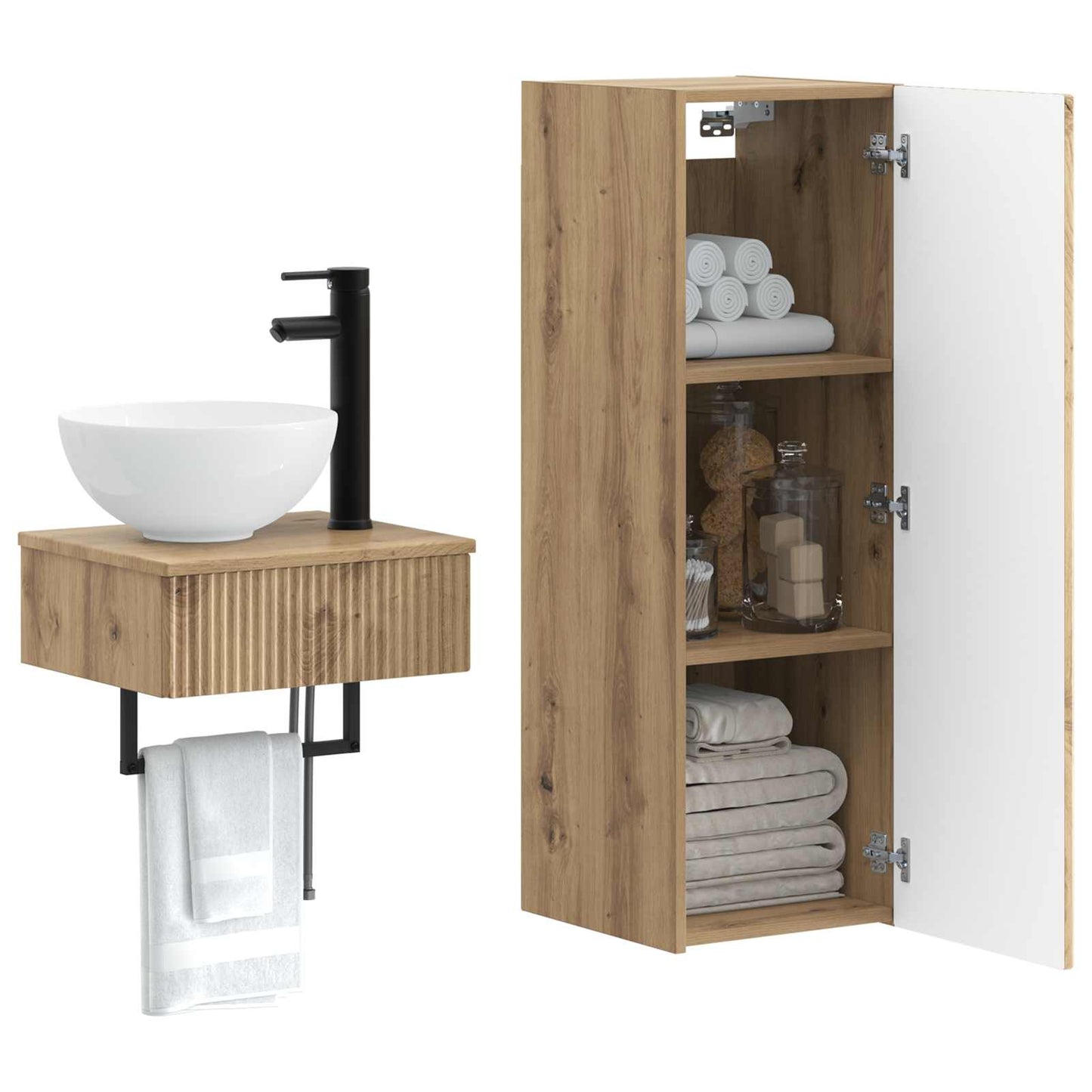vidaXL Σετ Επίπλων Μπάνιου 2 τμχ. Artisan Δρυς 33 x 34,5 x 100 εκ