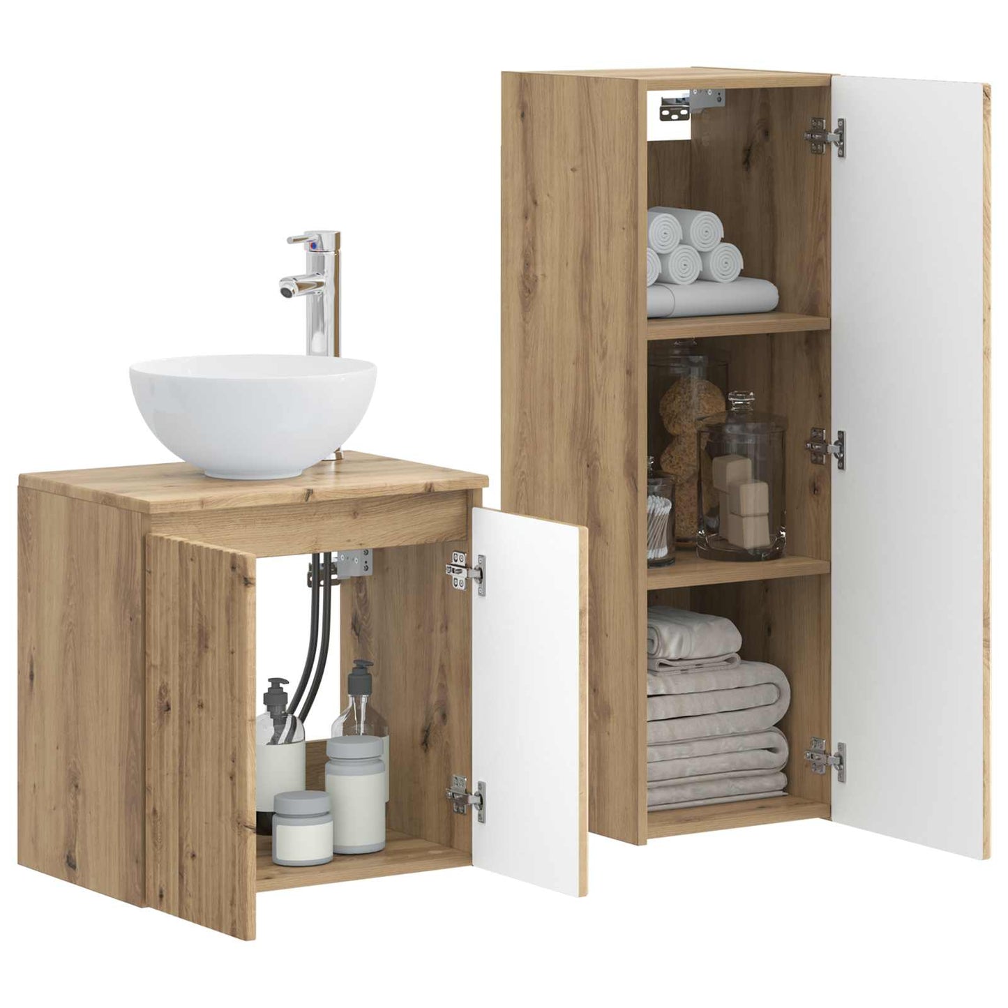 vidaXL Σετ Επίπλων Μπάνιου 2 τμχ. Artisan Δρυς 33 x 34,5 x 100 εκ