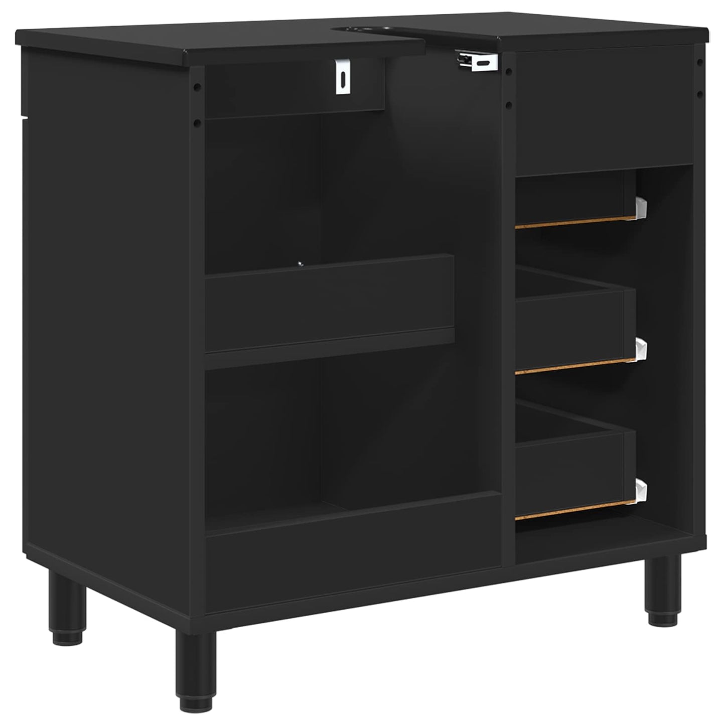 vidaXL Έπιπλο μπάνιου Μαύρο 60 x 35 x 60 εκ. Επεξεργασμένο Ξύλο