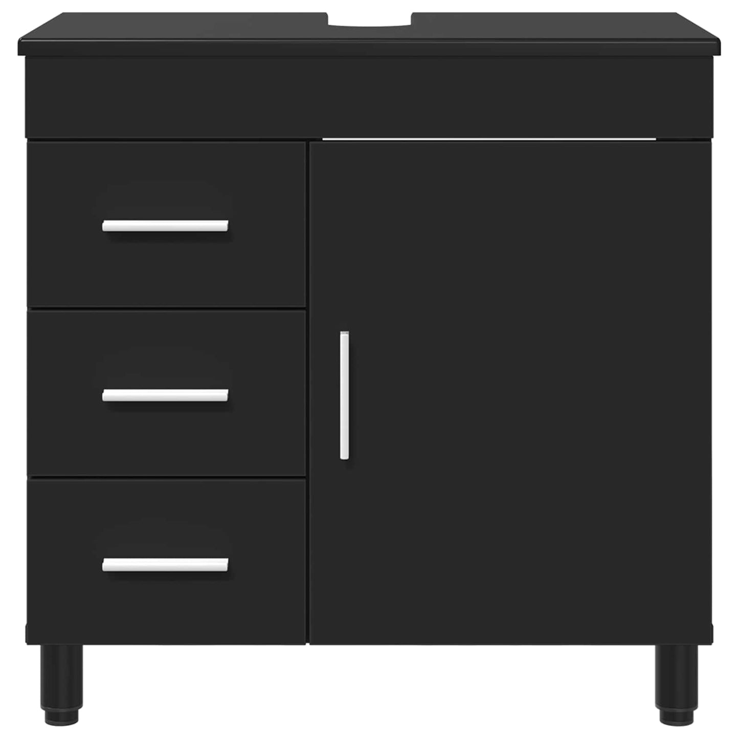 vidaXL Έπιπλο μπάνιου Μαύρο 60 x 35 x 60 εκ. Επεξεργασμένο Ξύλο