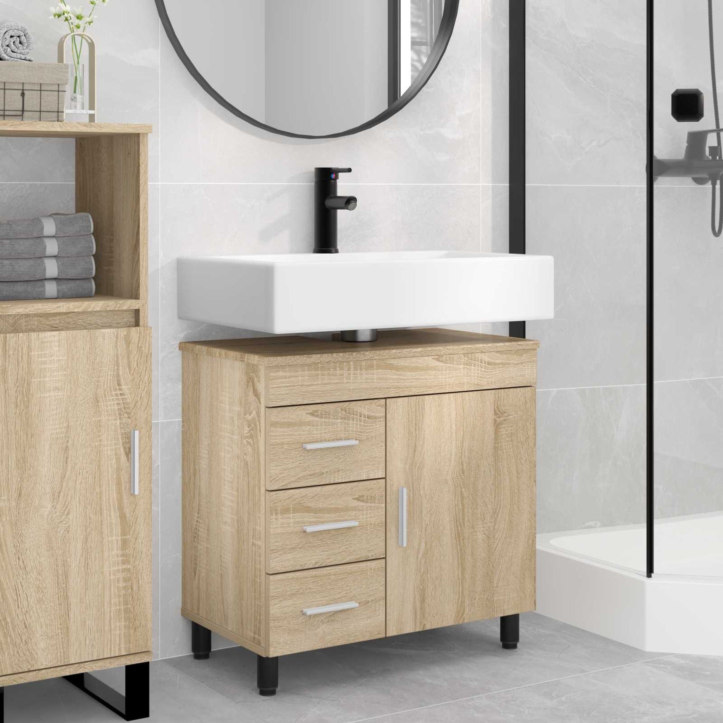 vidaXL Έπιπλο μπάνιου Sonoma Δρυς 60 x 35 x 60 εκ. Επεξεργασμένο Ξύλο