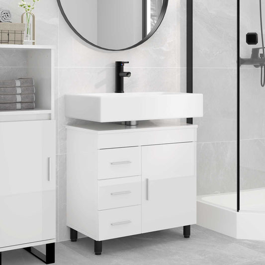 vidaXL Έπιπλο μπάνιου Γυαλιστερό Λευκό 60 x 35 x 60 εκ.