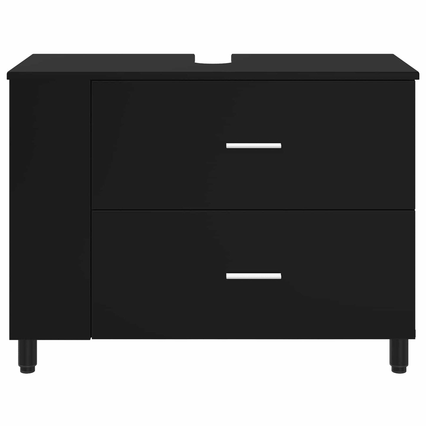 vidaXL Έπιπλο μπάνιου Μαύρο 80 x 35 x 60 cm Επεξεργασμένο Ξύλο