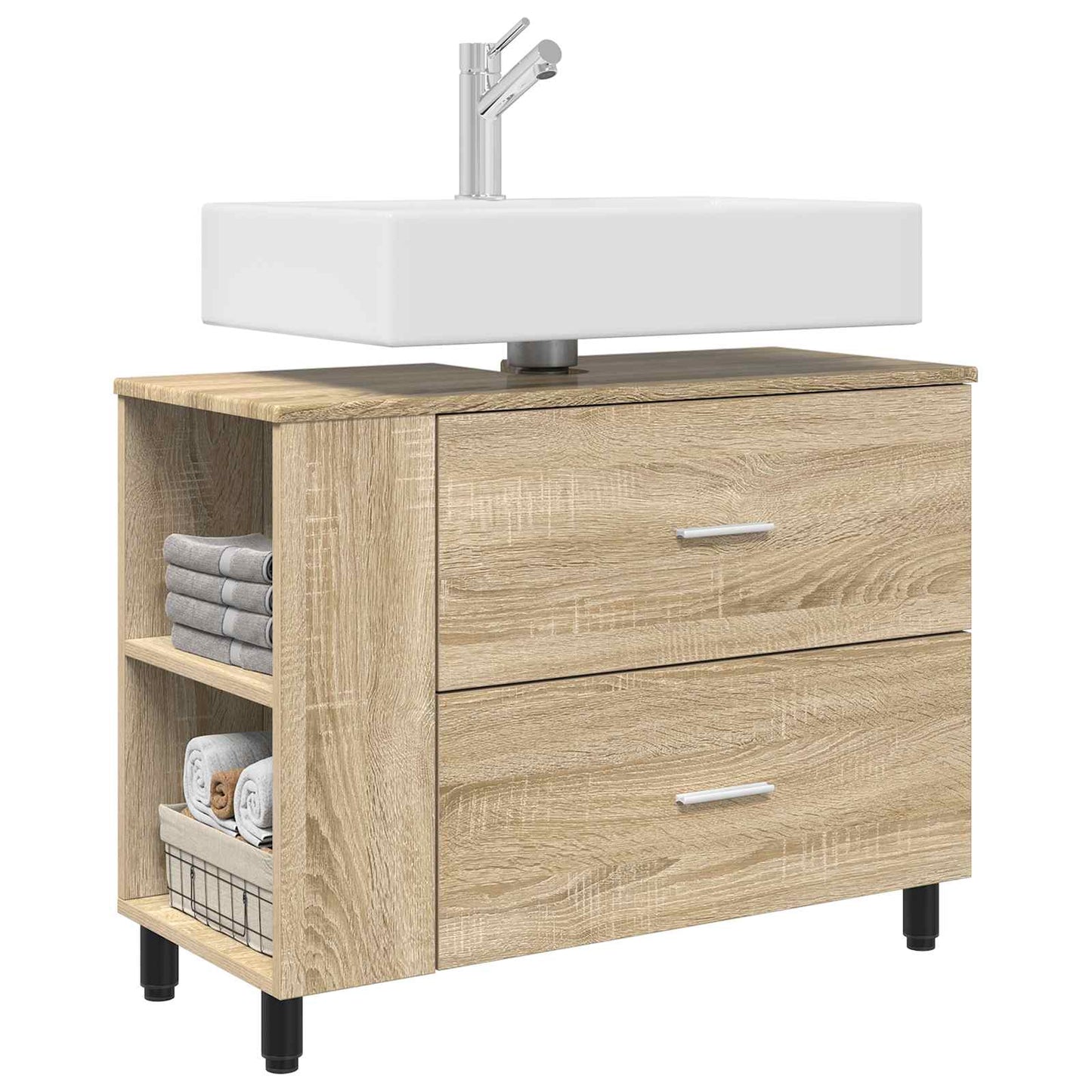 vidaXL Έπιπλο μπάνιου Sonoma Δρυς 80 x 35 x 60 cm Επεξεργασμένο Ξύλο