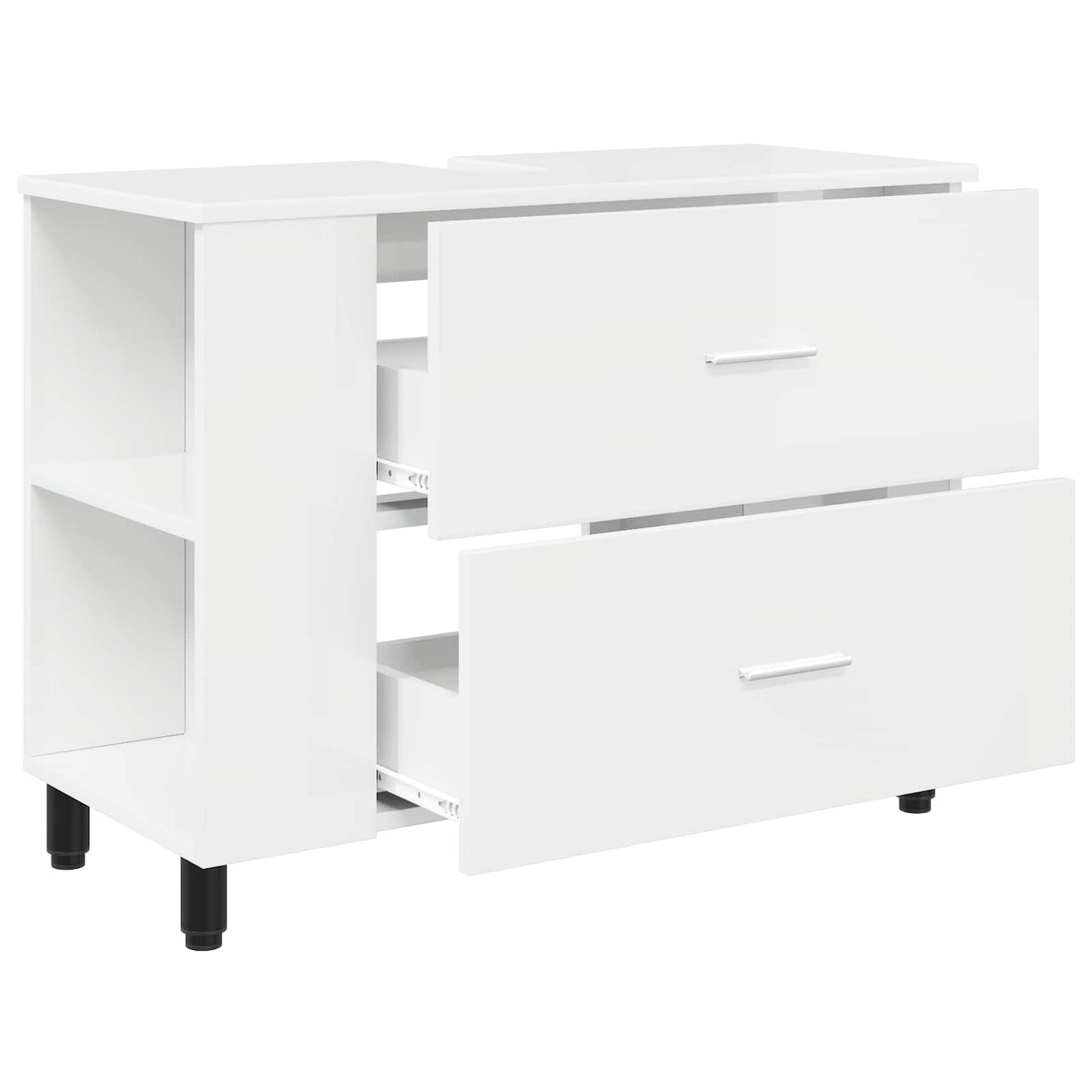 vidaXL Έπιπλο μπάνιου Γυαλιστερό Λευκό 80 x 35 x 60 cm