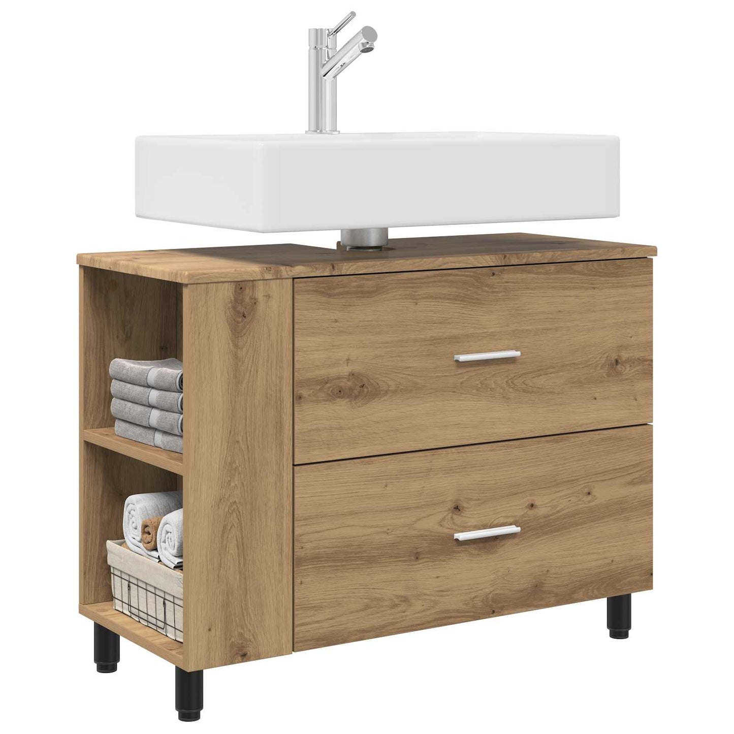 vidaXL Έπιπλο μπάνιου Artisan Δρυς 80 x 35 x 60 cm Επεξεργασμένο Ξύλο
