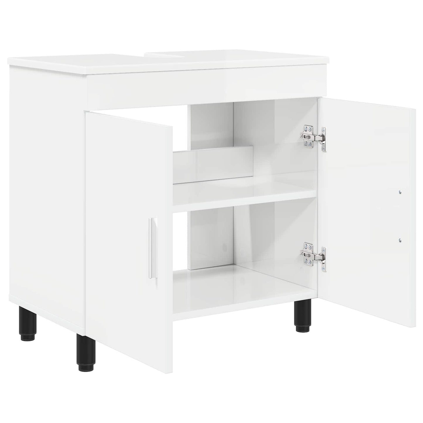 vidaXL Έπιπλο μπάνιου Γυαλιστερό Λευκό 60 x 35 x 60 εκ.