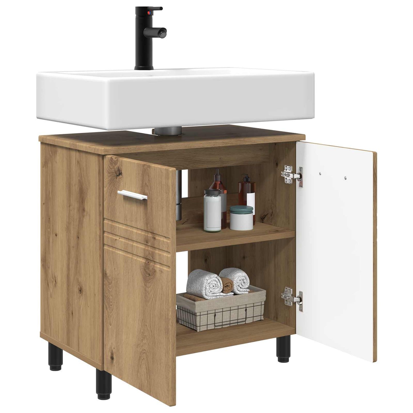 vidaXL Έπιπλο μπάνιου Artisan Δρυς 60 x 35 x 60 εκ. Επεξεργασμένο Ξύλο
