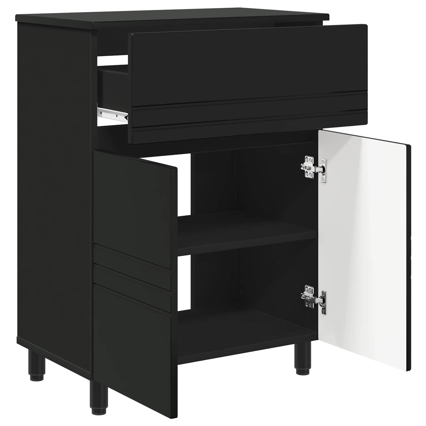 vidaXL Έπιπλο μπάνιου Μαύρο 60 x 35 x 80 εκ Επεξεργασμένο Ξύλο