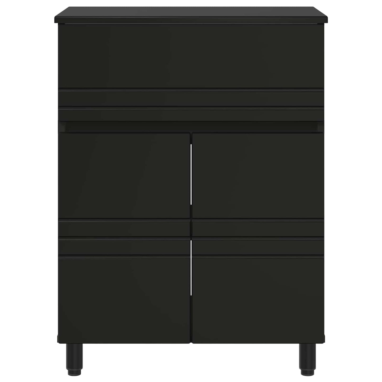 vidaXL Έπιπλο μπάνιου Μαύρο 60 x 35 x 80 εκ Επεξεργασμένο Ξύλο