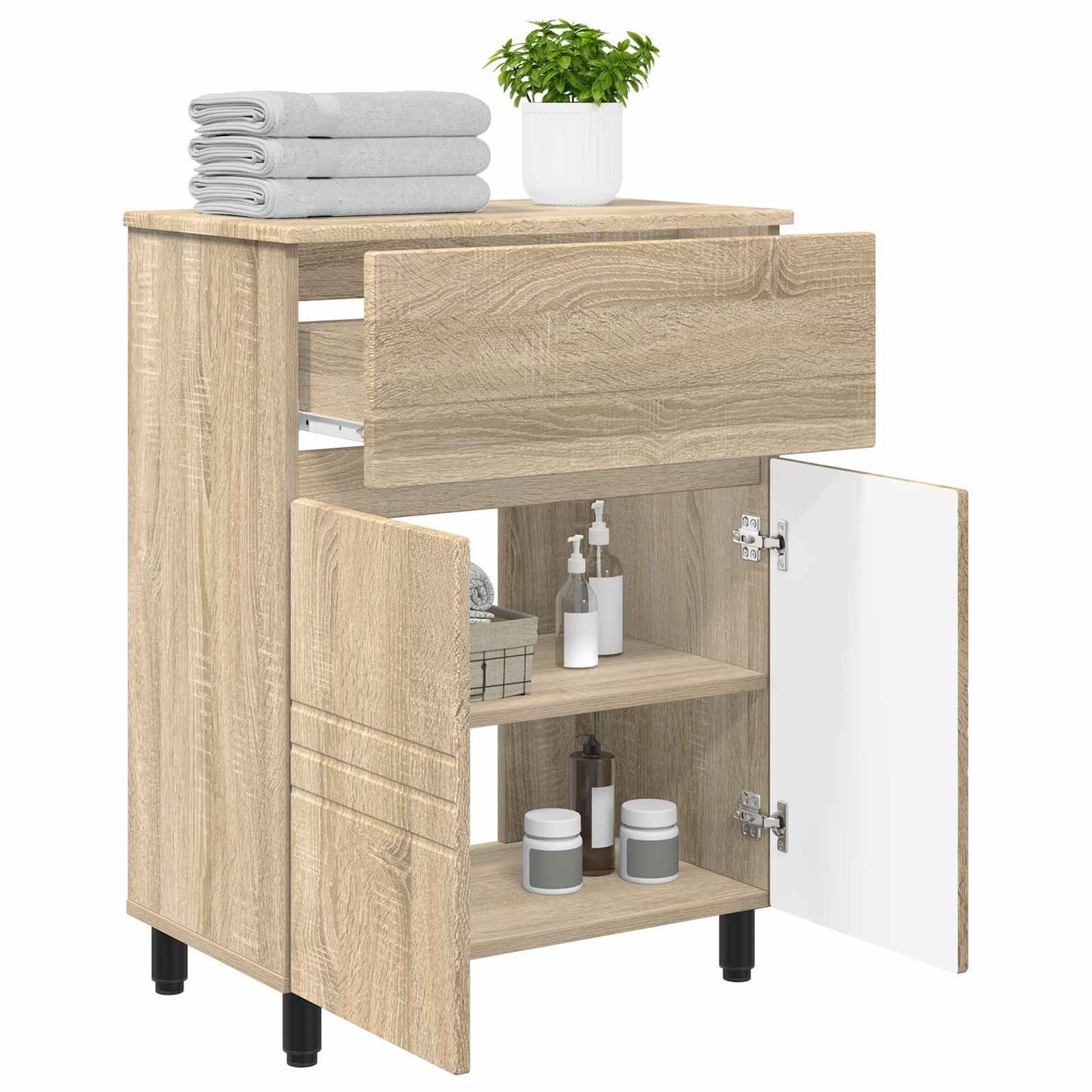 vidaXL Έπιπλο μπάνιου Sonoma Δρυς 60 x 35 x 80 εκ Επεξεργασμένο Ξύλο