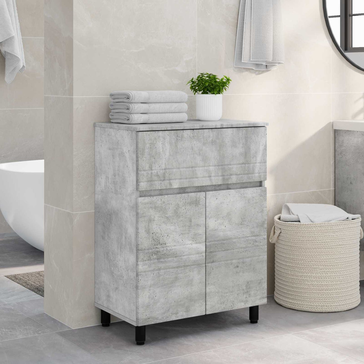 vidaXL Έπιπλο μπάνιου Γκρι Σκυροδέματος 60 x 35 x 80 εκ