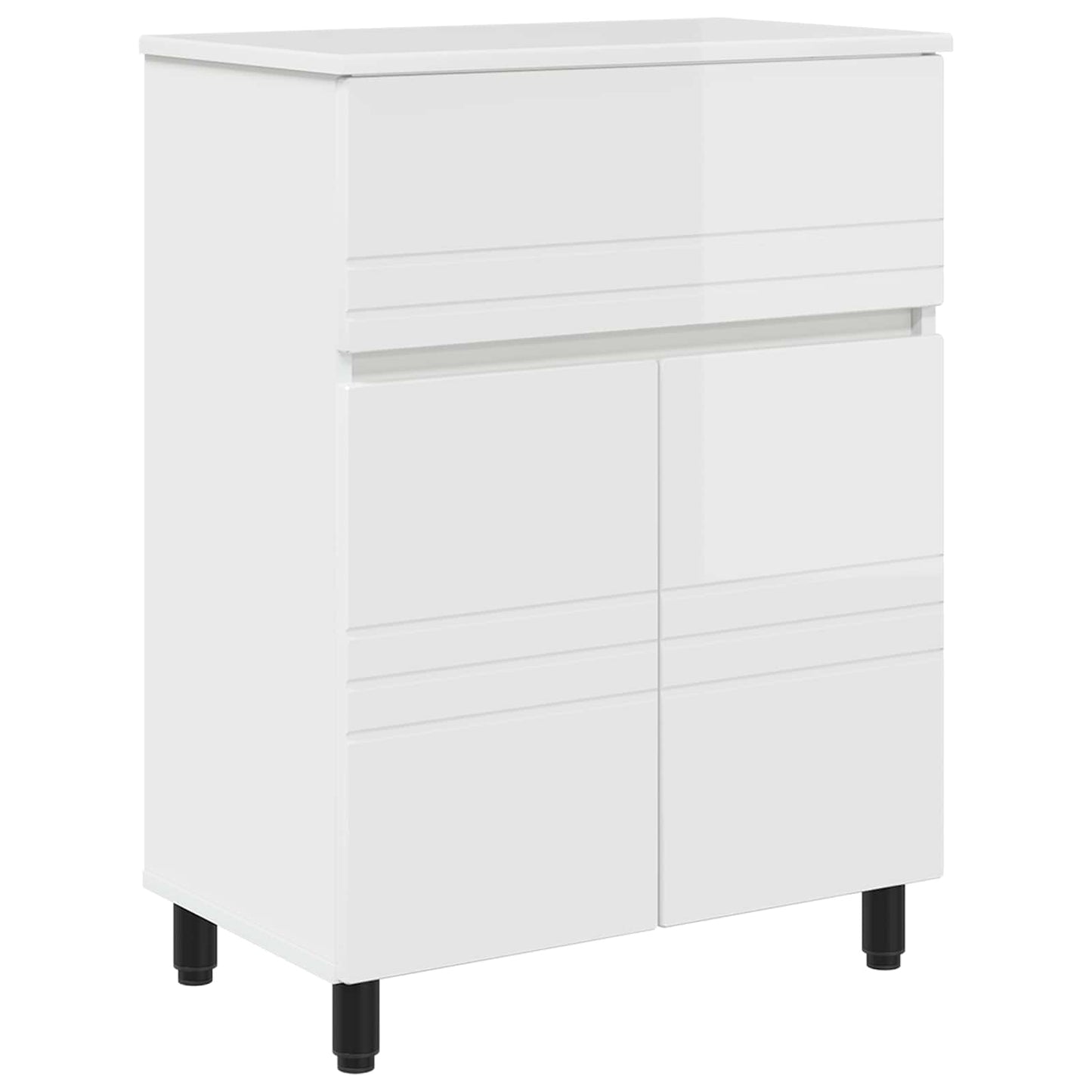 vidaXL Έπιπλο μπάνιου Γυαλιστερό Λευκό 60 x 35 x 80 εκ