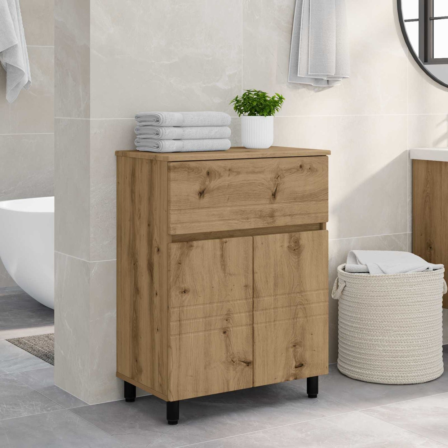 vidaXL Έπιπλο μπάνιου Artisan Δρυς 60 x 35 x 80 εκ Επεξεργασμένο Ξύλο