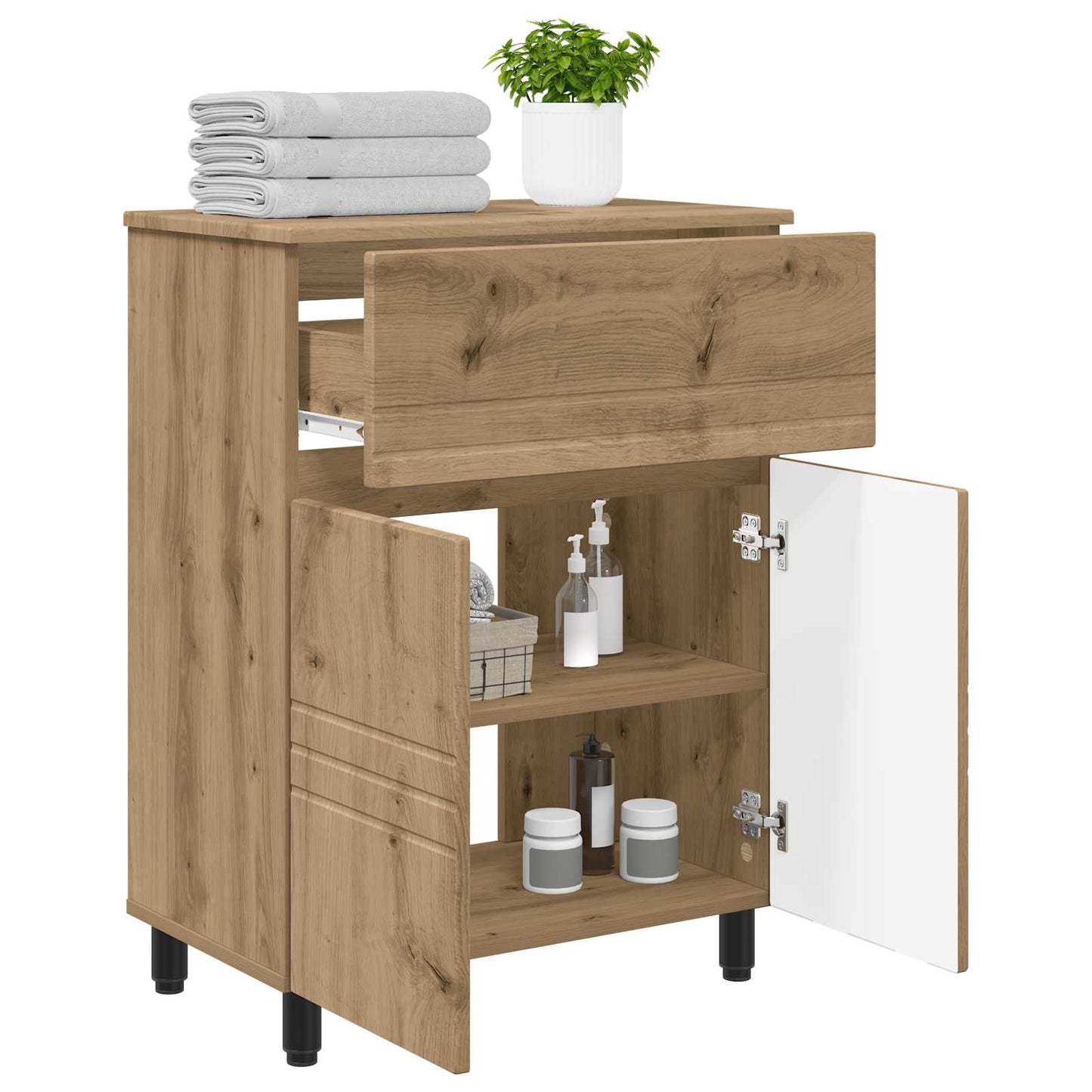 vidaXL Έπιπλο μπάνιου Artisan Δρυς 60 x 35 x 80 εκ Επεξεργασμένο Ξύλο