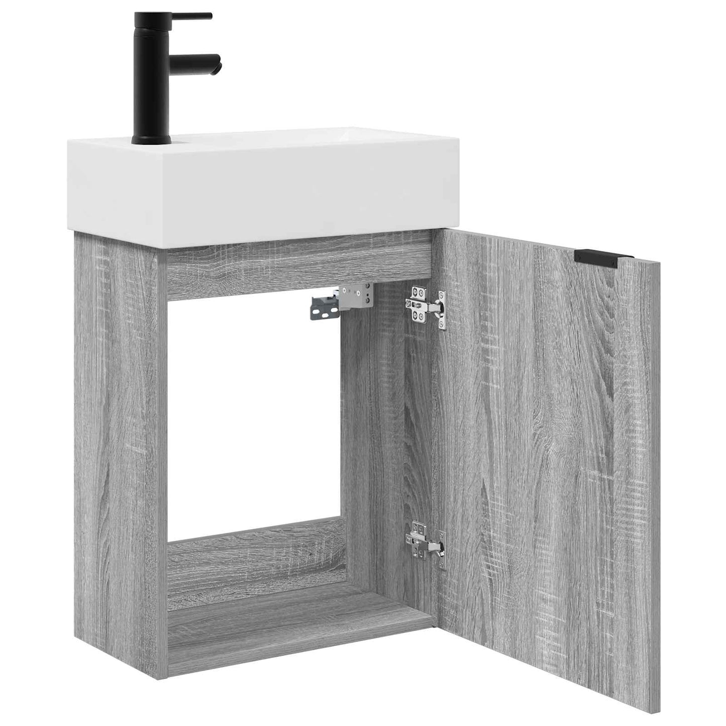 vidaXL Μονάδα μπάνιου με βρύση Γκρι Sonoma 45,5 x 22,5 x 84 εκ