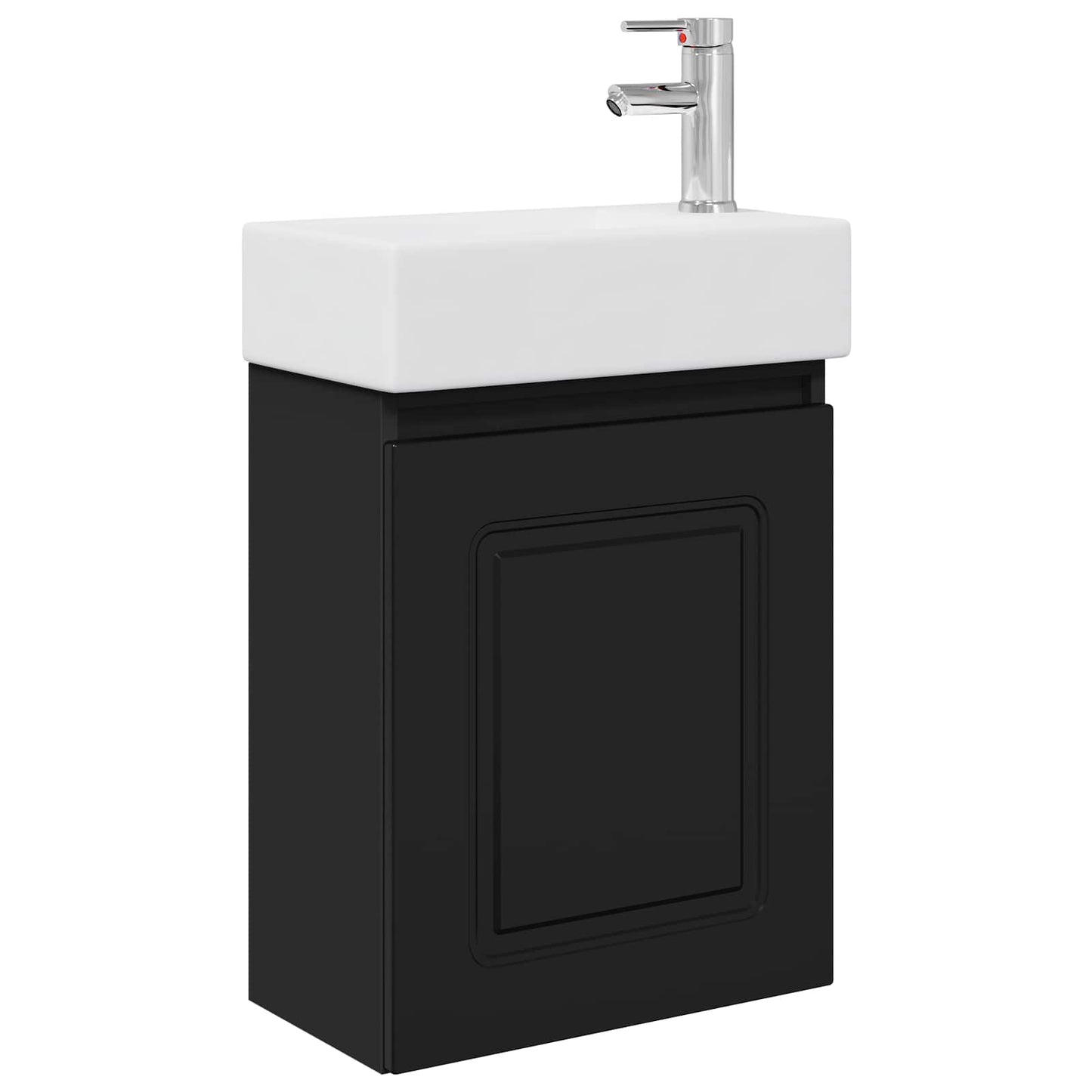 vidaXL Μονάδα μπάνιου με βρύση Μαύρο 45,5 x 22,5 x 84 εκ