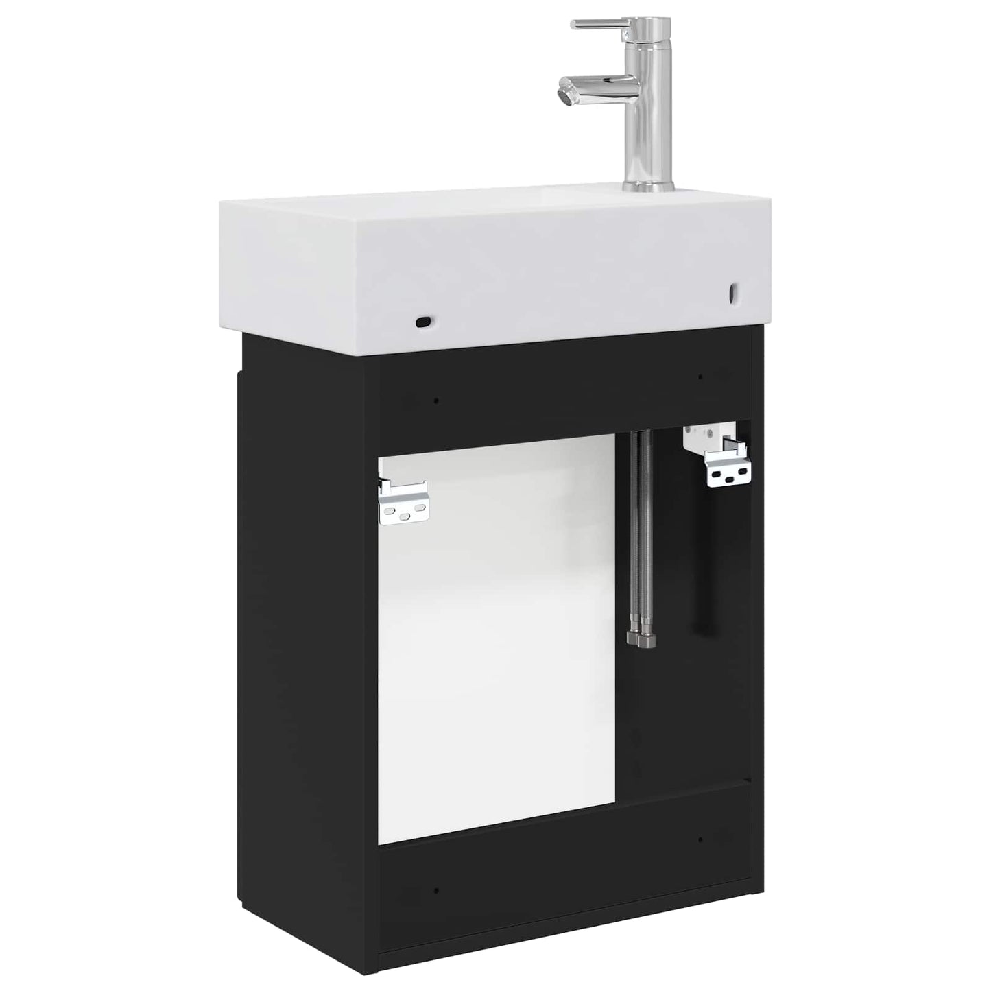 vidaXL Μονάδα μπάνιου με βρύση Μαύρο 45,5 x 25,5 x 84 εκ