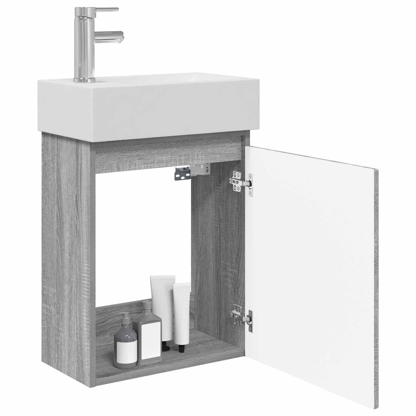 vidaXL Μονάδα μπάνιου με βρύση Γκρι Sonoma 45,5 x 22,5 x 84 εκ