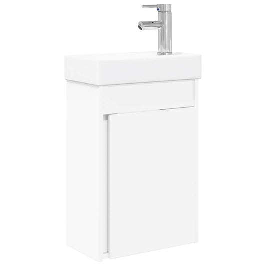 vidaXL Μονάδα μπάνιου με βρύση Λευκό 40,5 x 22,5 x 62 εκ.