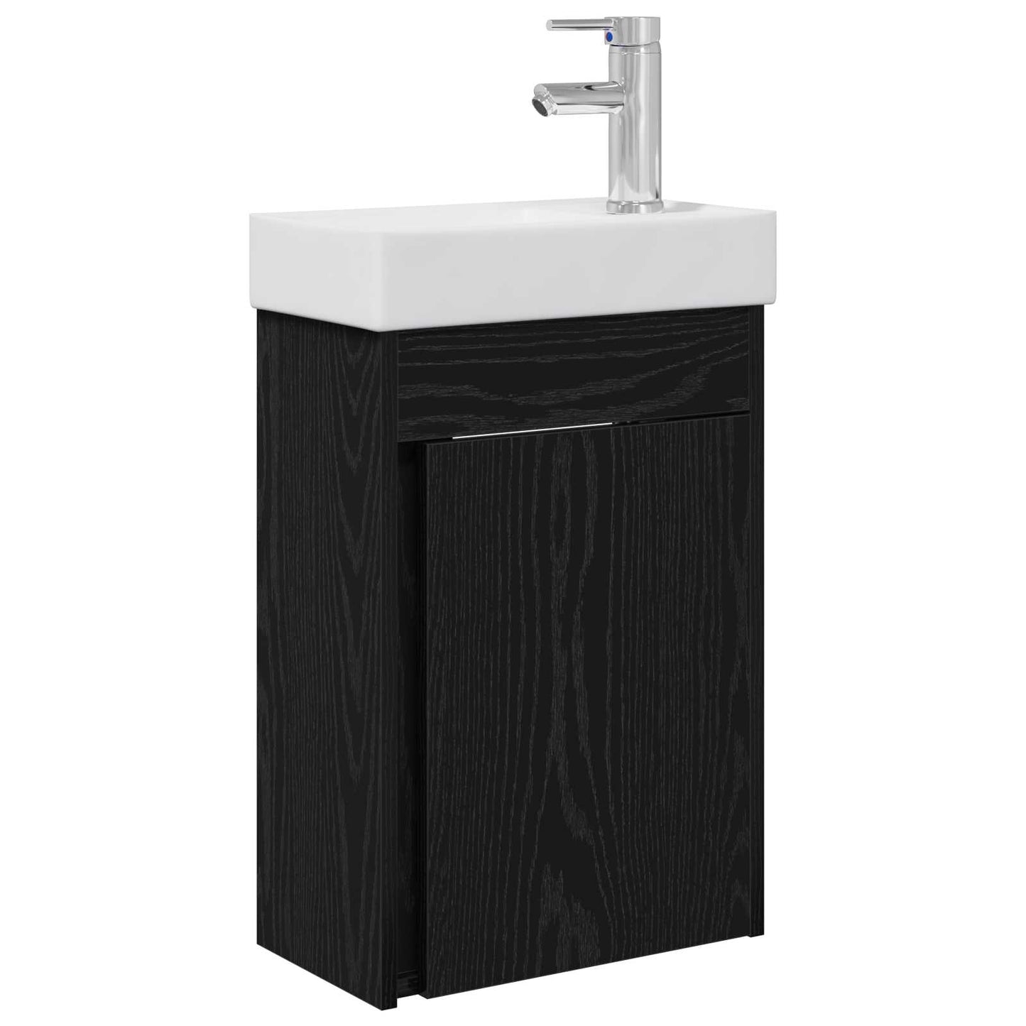 vidaXL Μονάδα μπάνιου με βρύση Μαύρη Δρυς 40,5 x 22,5 x 62 εκ.