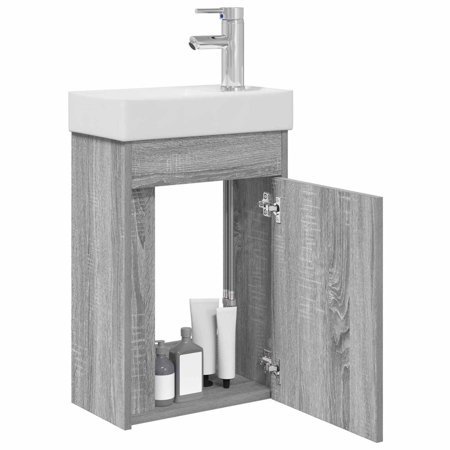 vidaXL Μονάδα μπάνιου με βρύση Γκρι Sonoma 40,5 x 22,5 x 62 εκ.