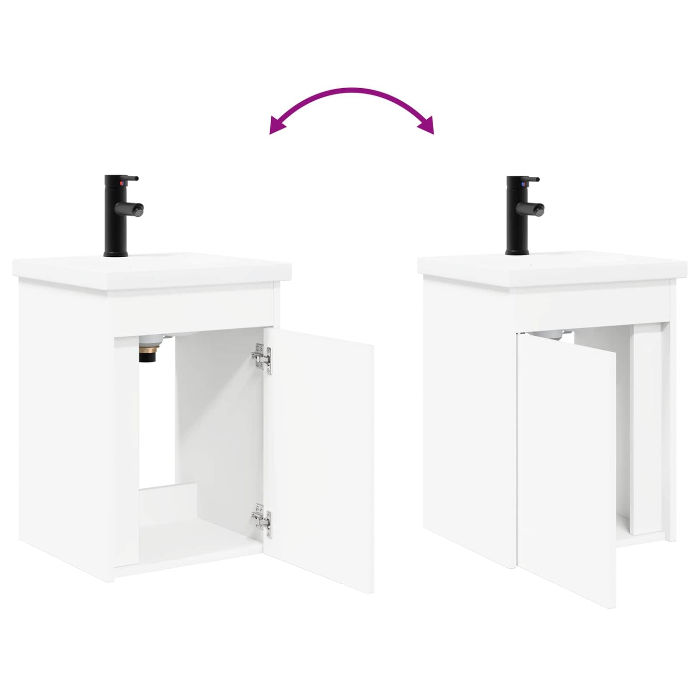 vidaXL Μονάδα μπάνιου με βρύση Λευκός 42 x 40 x 74,5 εκ