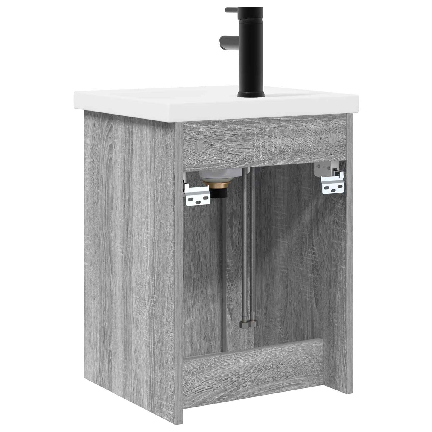 vidaXL Μονάδα μπάνιου με βρύση Γκρι Sonoma 42 x 40 x 74,5 εκ