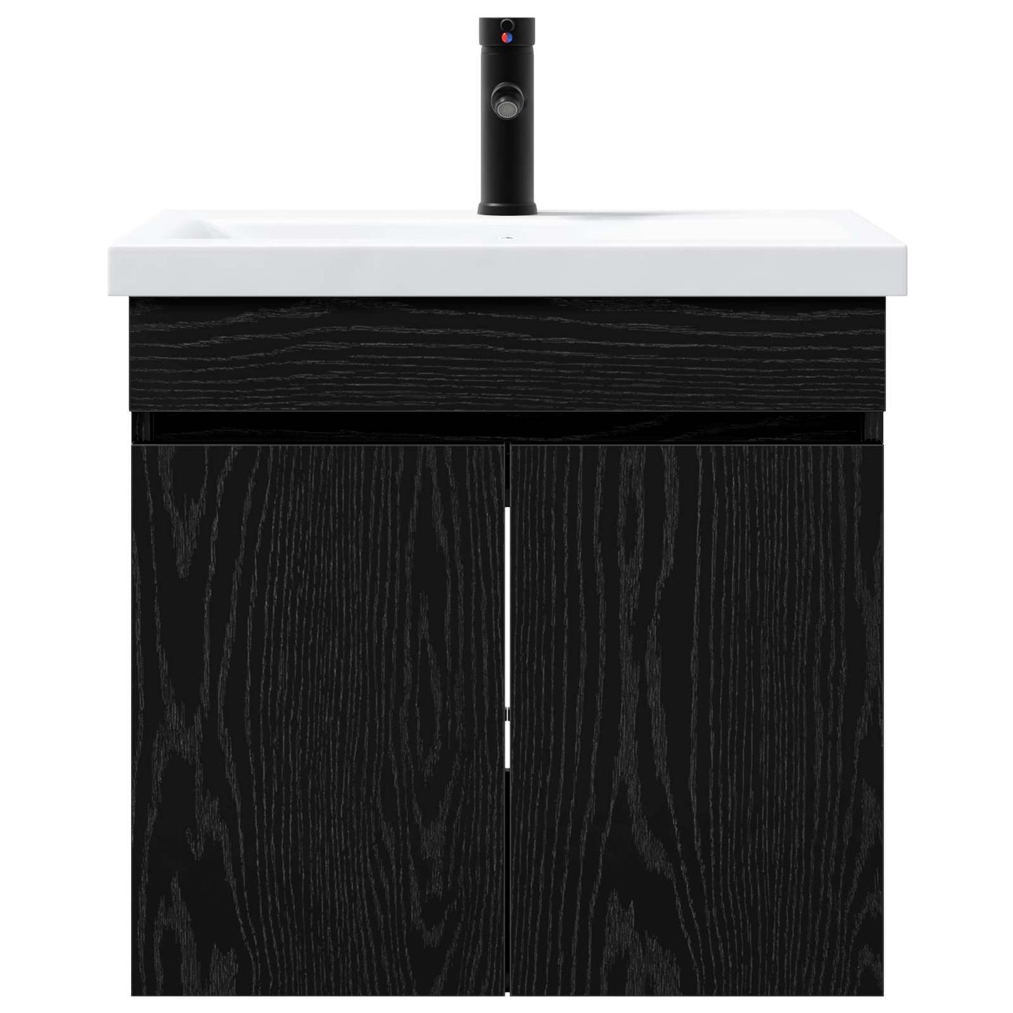 vidaXL Μονάδα μπάνιου με βρύση Μαύρη Δρυς 61 x 40 x 74,5 εκ.