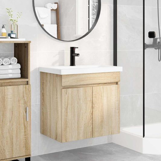 vidaXL Μονάδα μπάνιου με βρύση Sonoma Δρυς 61 x 40 x 74,5 εκ.