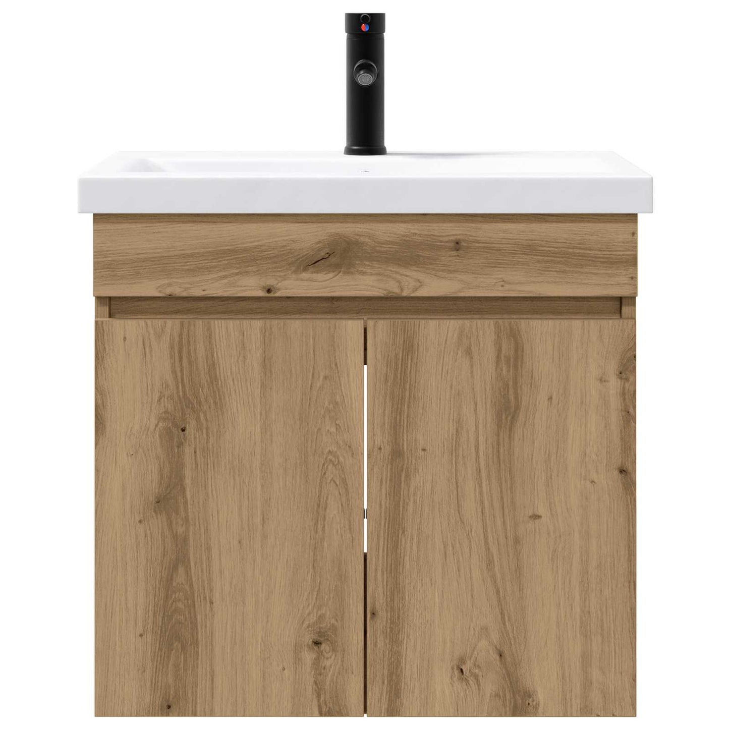 vidaXL Μονάδα μπάνιου με βρύση Artisan Δρυς 61 x 40 x 74,5 εκ.