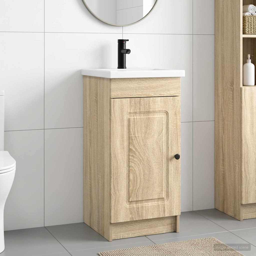 vidaXL Καθρέφτης μπάνιου με νιπτήρα Sonoma Δρυς 42 x 40 x 84,5 εκ