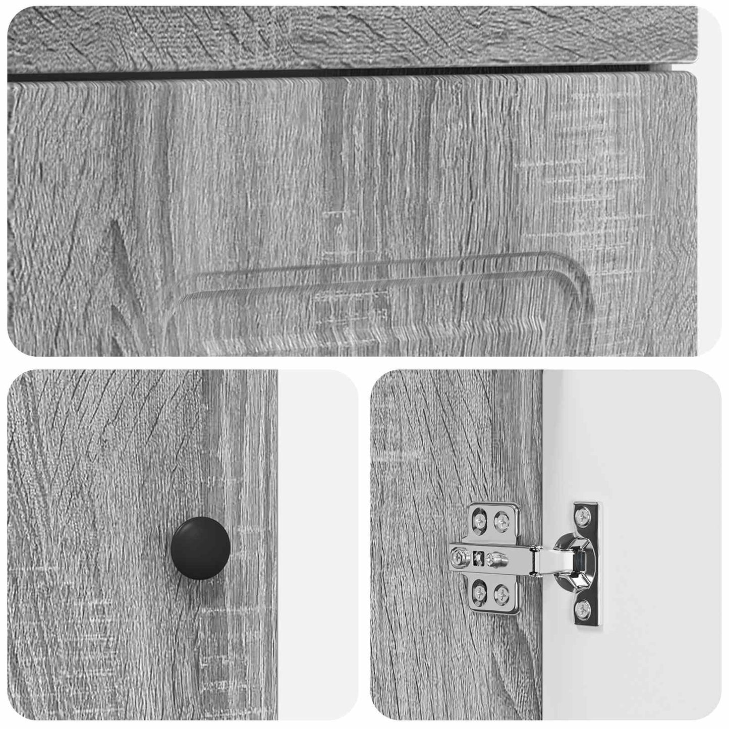 vidaXL Καθρέφτης μπάνιου με νιπτήρα Γκρι Sonoma 42 x 40 x 84,5 εκ
