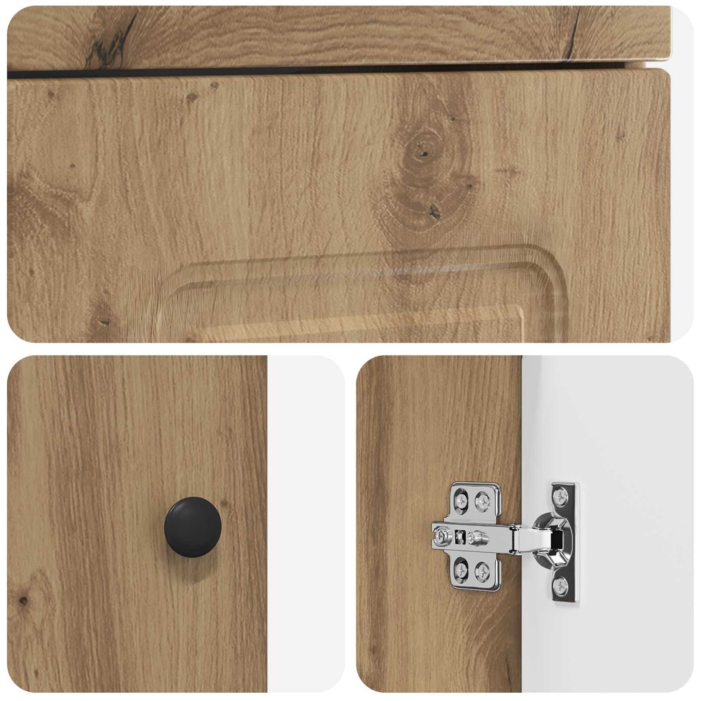 vidaXL Καθρέφτης μπάνιου με νιπτήρα Artisan Δρυς 42 x 40 x 84,5 εκ