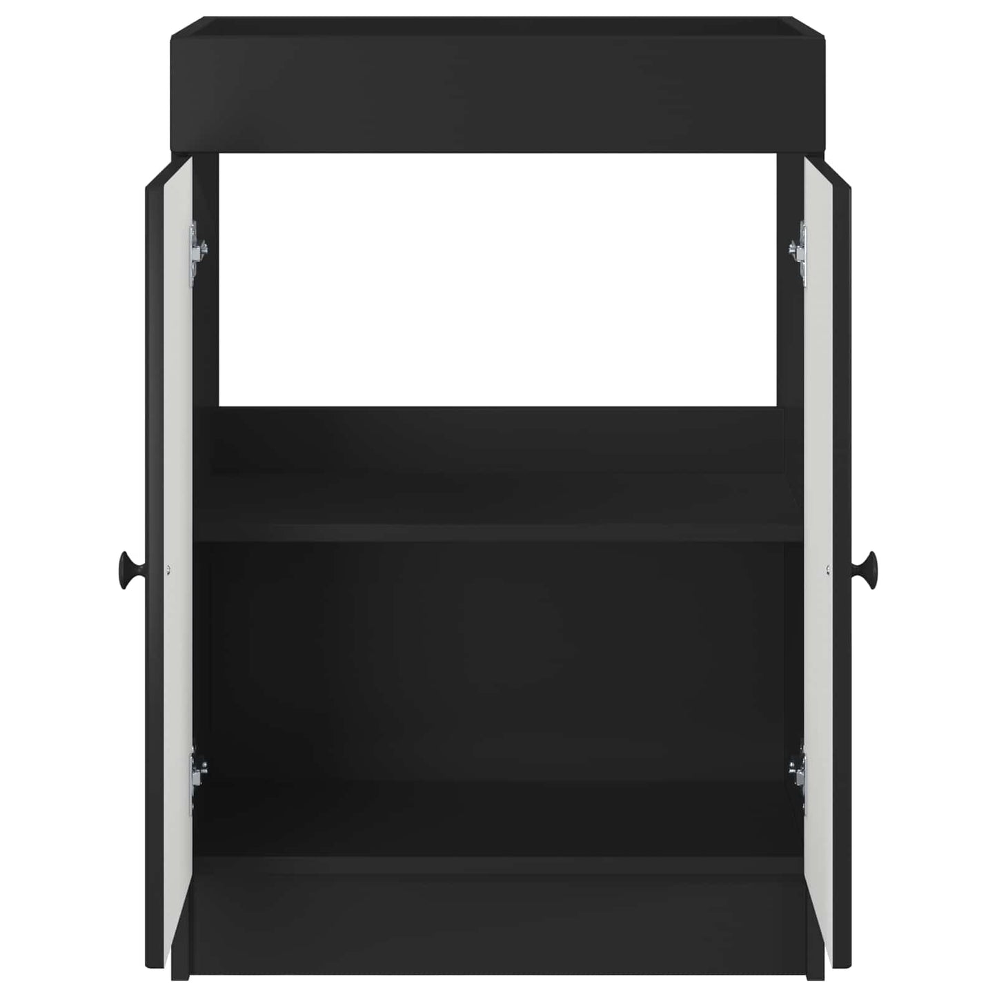 vidaXL Ντουλάπι κάτω από τον νιπτήρα Μαύρο 56 x 37,5 x 81 εκ