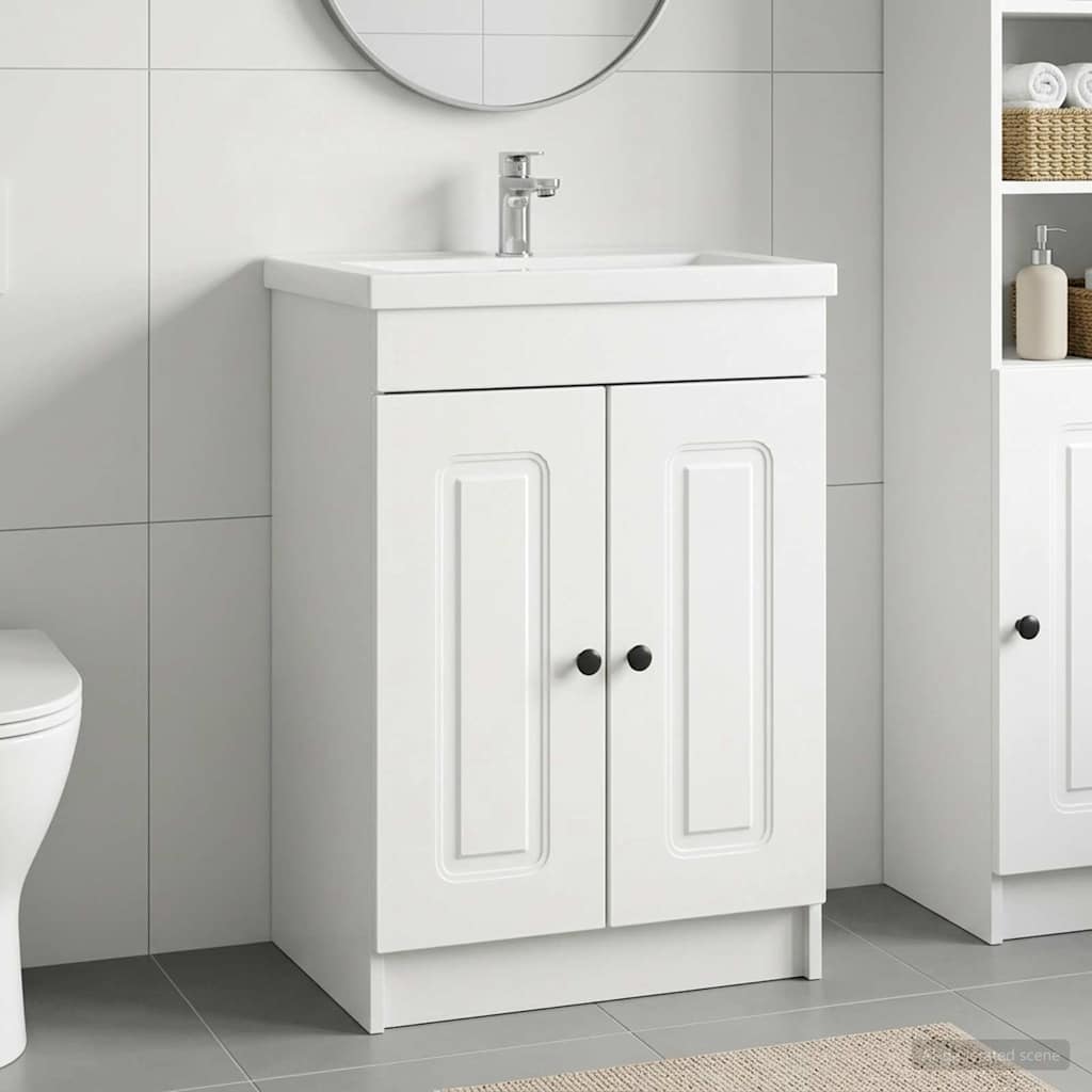 vidaXL Ντουλάπι κάτω από τον νιπτήρα Λευκό 78,5 x 37,5 x 81 εκ