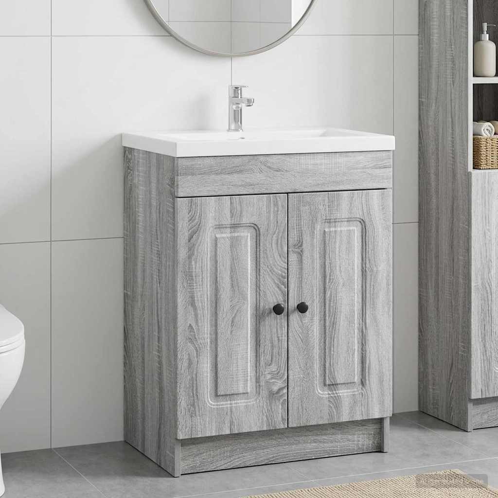 vidaXL Ντουλάπι κάτω από τον νιπτήρα Γκρι Sonoma 78,5 x 37,5 x 81 εκ
