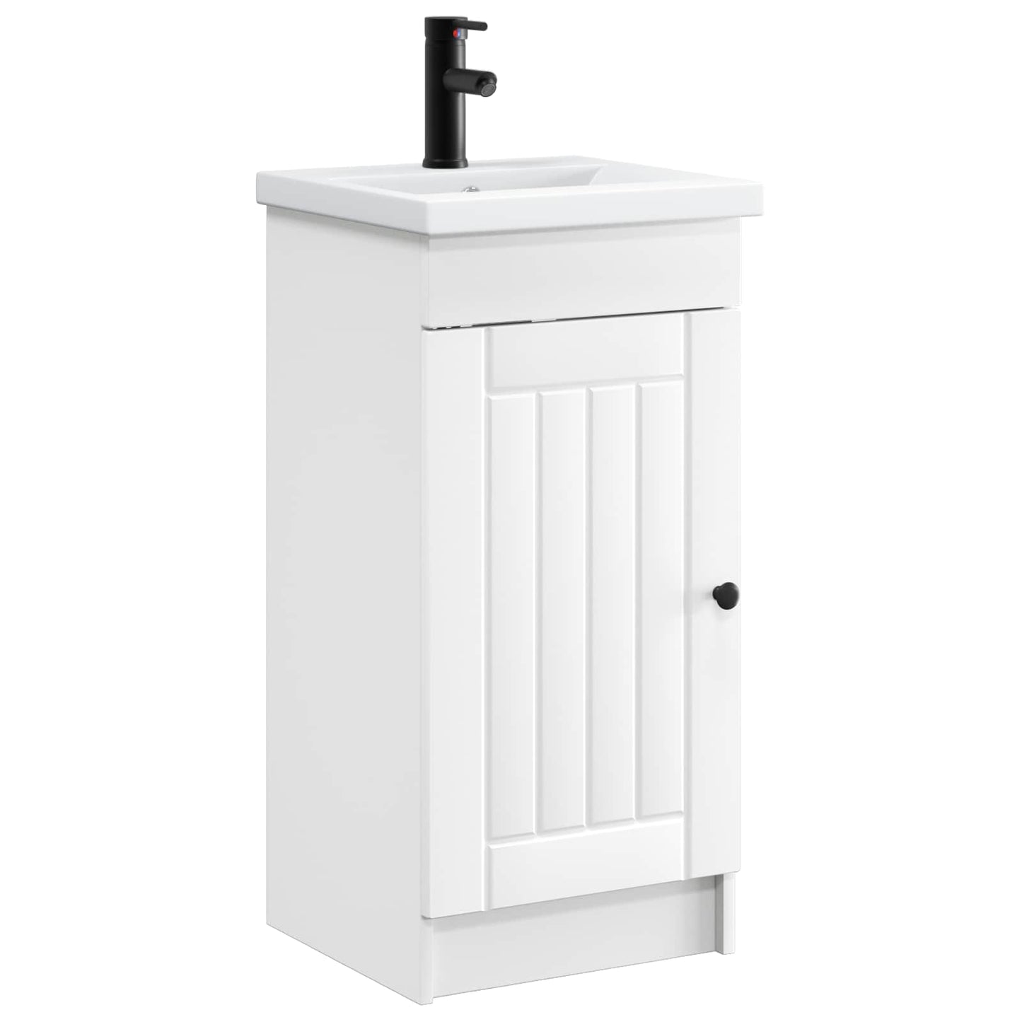vidaXL Καθρέφτης μπάνιου με νιπτήρα Λευκό 42 x 40 x 84,5 εκ
